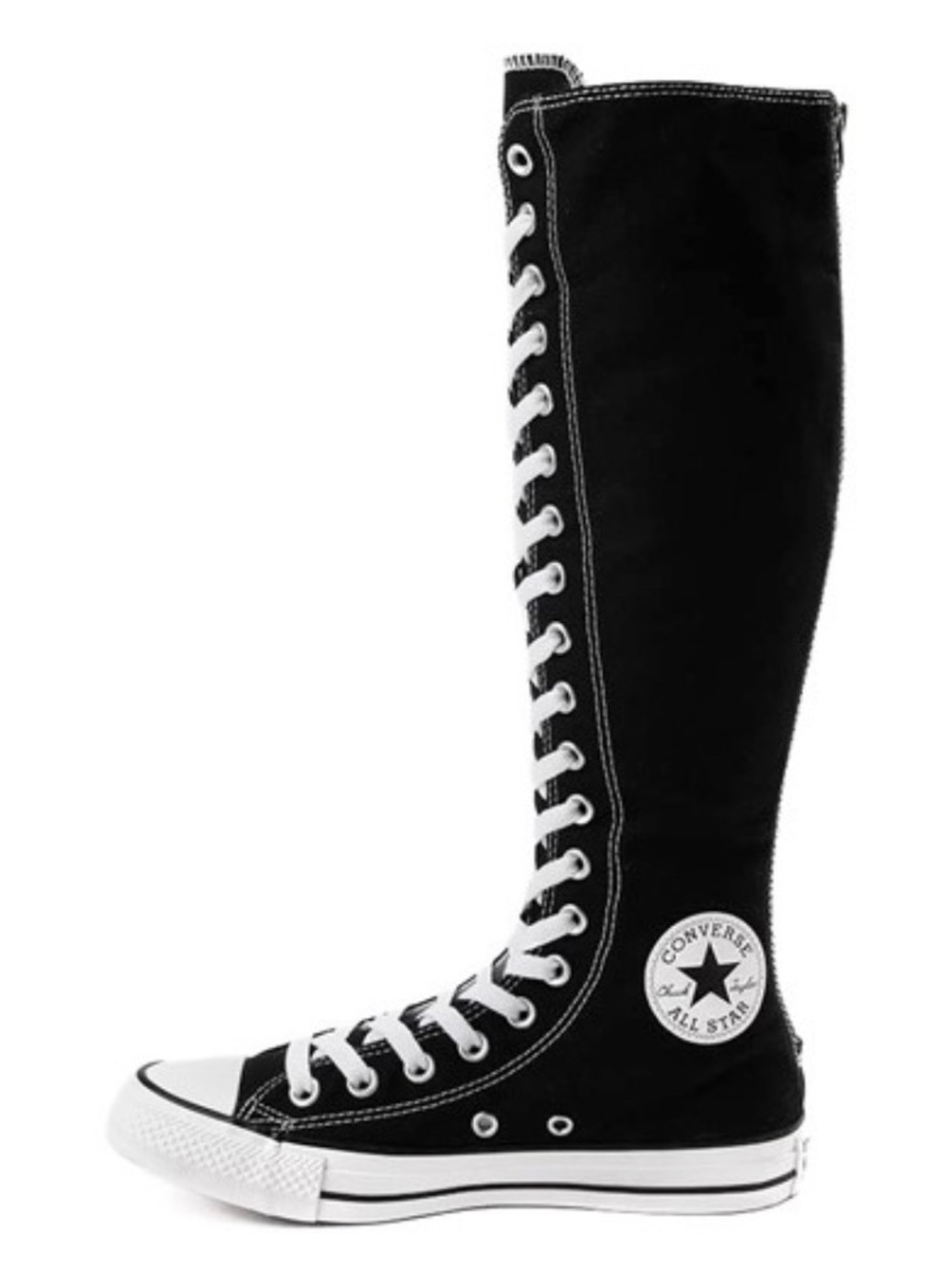 Converse Black & White Women's Knee-High Lace-Up Sneakers